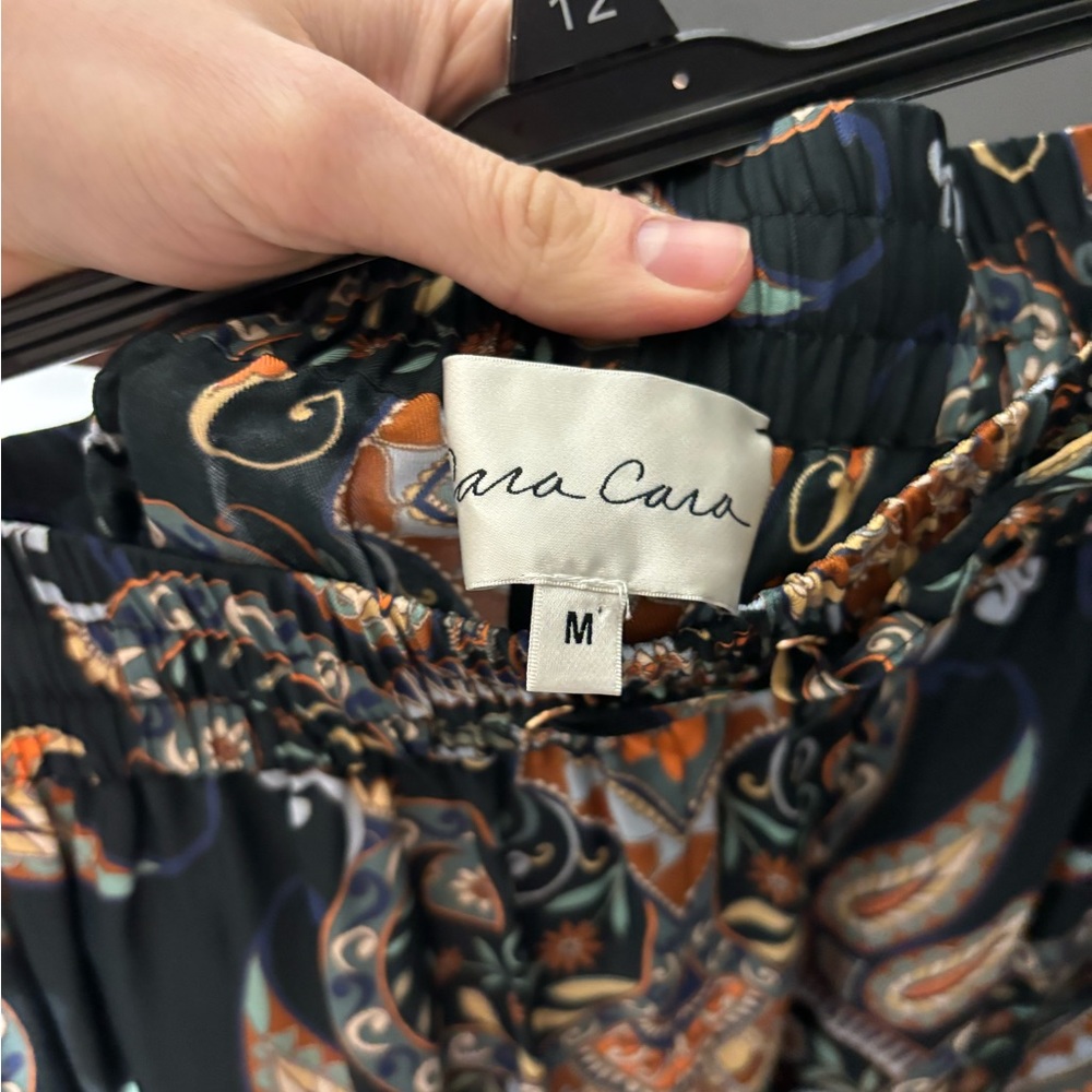 Cara Cara Amalfi Wide Leg Pants Black Paisley Size Medium - Picture 5 of 7